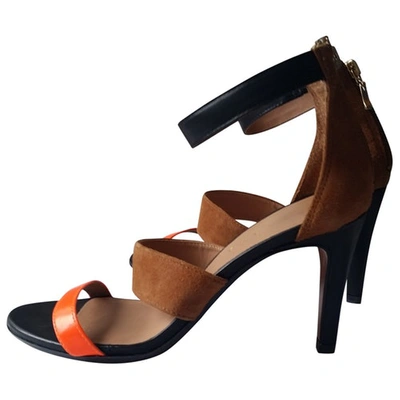 Pre-owned Sandro Leather Sandals In Camel
