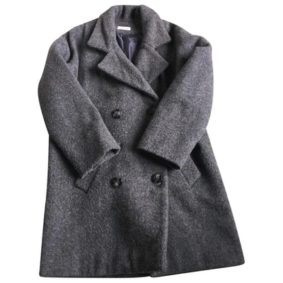 Pre-owned Acquaverde Grey Wool Coat