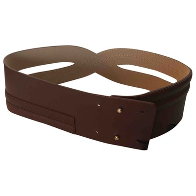 Pre-owned Hugo Boss Leather Belt In Brown