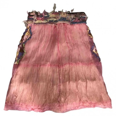 Pre-owned Ermanno Scervino Silk Mid-length Skirt In Pink