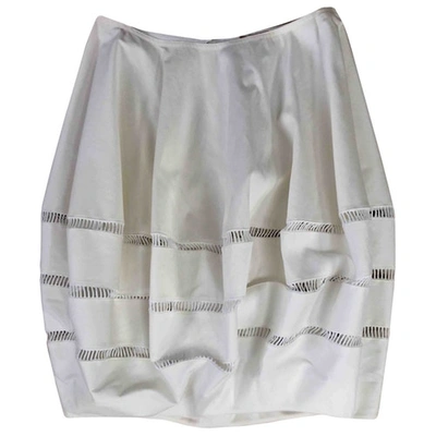 Pre-owned Alaïa Mini Skirt In Ecru