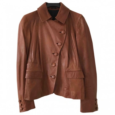 Pre-owned Joseph Leather Jacket In Camel