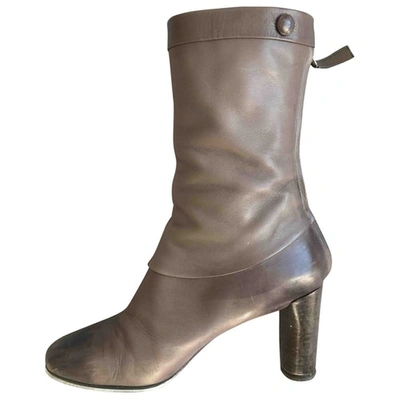 Pre-owned Marc Jacobs Leather Boots In Grey