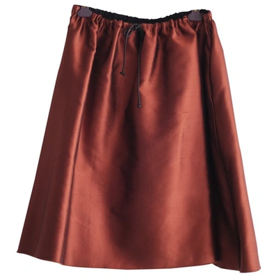 Pre-owned Ter Et Bantine Silk Mid-length Skirt In Brown