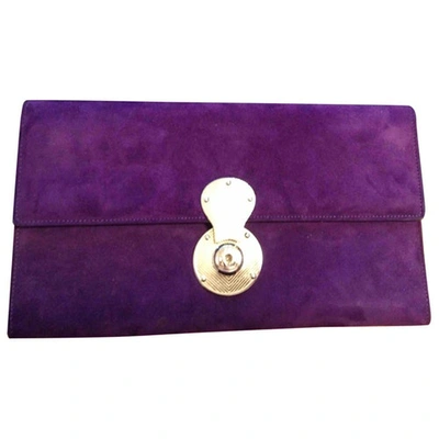 Pre-owned Ralph Lauren Clutch Ricky  Purple Suede Clutch Bag