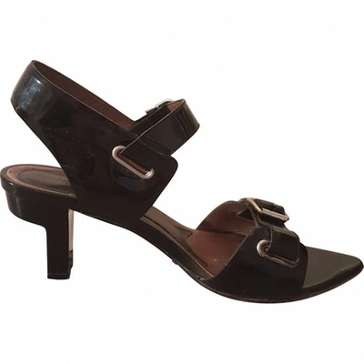 Pre-owned Marni Patent Leather Sandals In Black