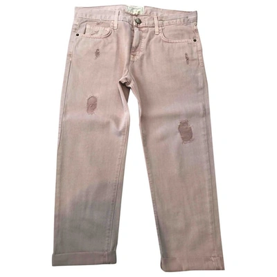Pre-owned Current Elliott Pink Cotton Jeans