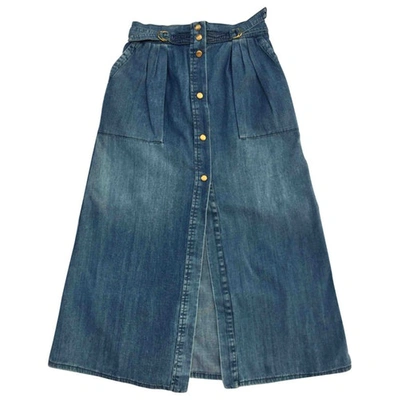 Pre-owned Pierre Balmain Mid-length Skirt In Blue