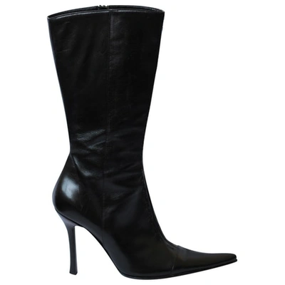 Pre-owned Caterina Lucchi Leather Ankle Boots In Black