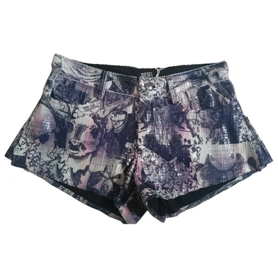 Pre-owned Diesel Glitter Mini Short In Multicolour