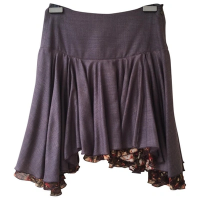 Pre-owned Just Cavalli Wool Skirt In Grey