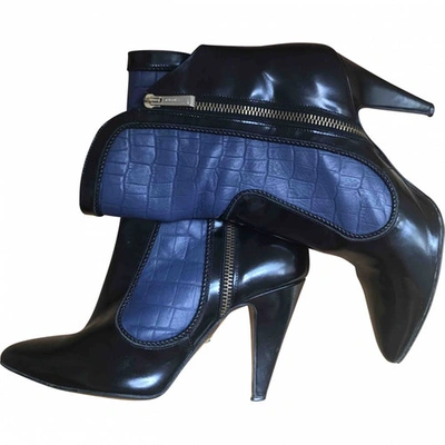 Pre-owned Roberto Cavalli Leather Ankle Boots In Multicolour