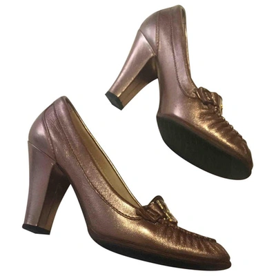 Pre-owned Dolce & Gabbana Leather Heels In Metallic
