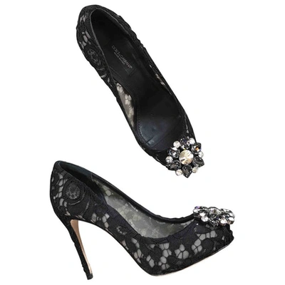 Pre-owned Dolce & Gabbana Cloth Heels In Black