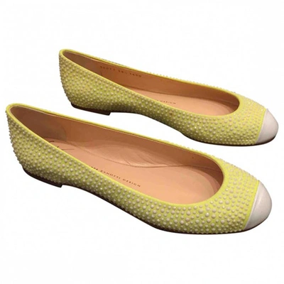 Pre-owned Giuseppe Zanotti Patent Leather Ballet Flats In Yellow