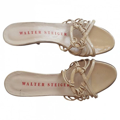 Pre-owned Walter Steiger Leather Sandals In Beige