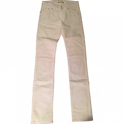 Pre-owned Acquaverde White Cotton Trousers