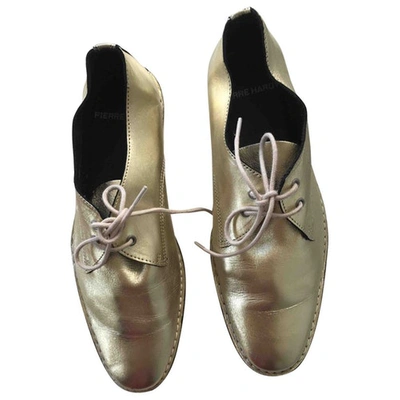 Pre-owned Pierre Hardy Leather Lace Ups In Gold