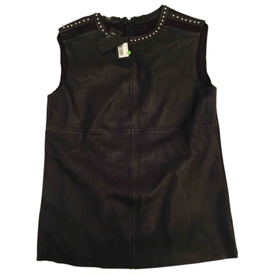Pre-owned Maje Leather Vest In Black