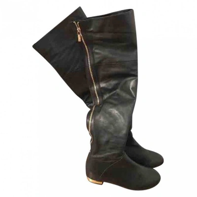 Pre-owned Atelier Mercadal Leather Boots In Black