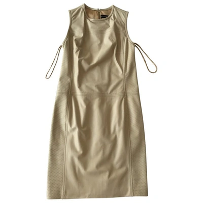Pre-owned Polo Ralph Lauren Leather Dress In Beige