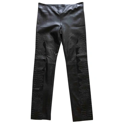 Pre-owned Sachin & Babi Leather Slim Pants In Black