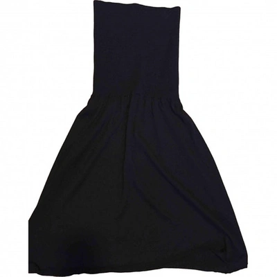 Pre-owned Dkny Wool Mid-length Dress In Black