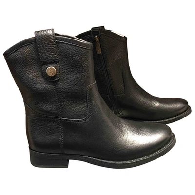 Pre-owned Vince Camuto Black Leather Ankle Boots