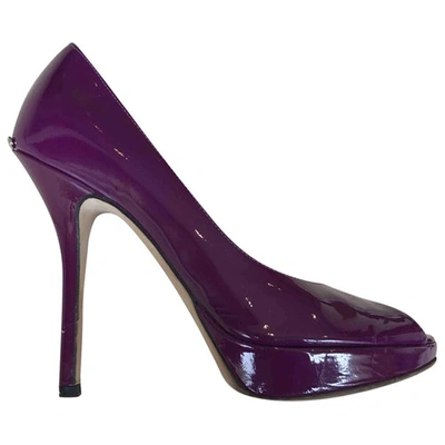 Pre-owned Dior Patent Leather Heels In Purple