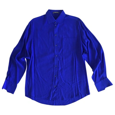 Pre-owned Alexander Mcqueen Silk Shirt In Blue