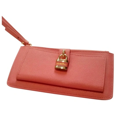 Pre-owned Pedro Del Hierro Leather Clutch In Red