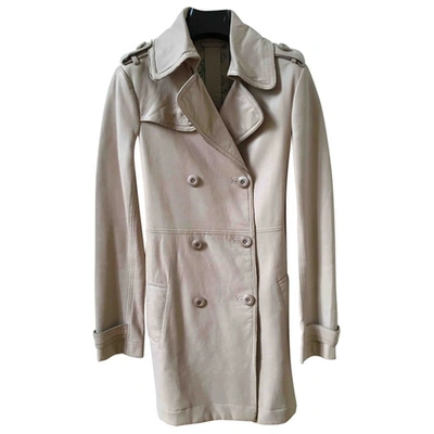 Pre-owned Patrizia Pepe Leather Trench Coat In Pink