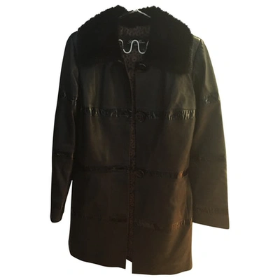 Pre-owned Sam Rone Leather Coat In Black