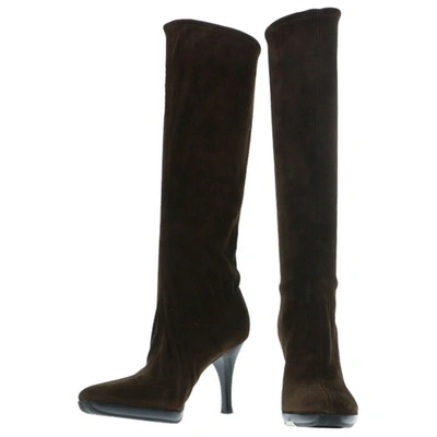 Pre-owned Sergio Rossi Riding Boots In Brown