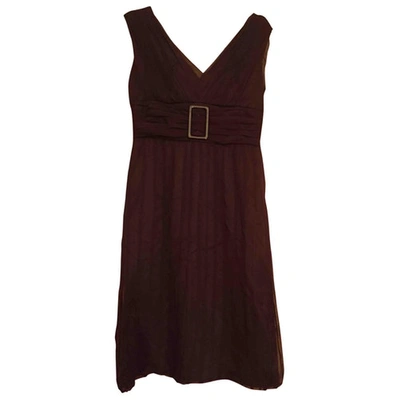 Pre-owned Alberta Ferretti Silk Mid-length Dress In Brown