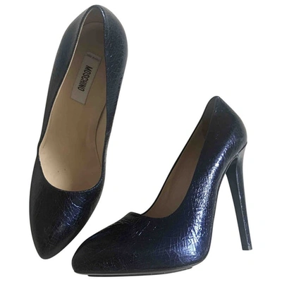 Pre-owned Moschino Leather Heels In Blue