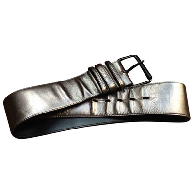 Pre-owned Krizia Leather Belt In Silver