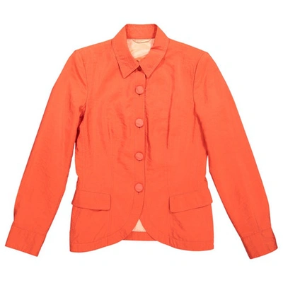 Pre-owned Giorgio Armani Silk Jacket In Orange