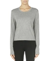 Alexander Wang T Alexanderwang.t Grey Long Sleeve Classic Cropped T-shirt In *030 Heather Grey