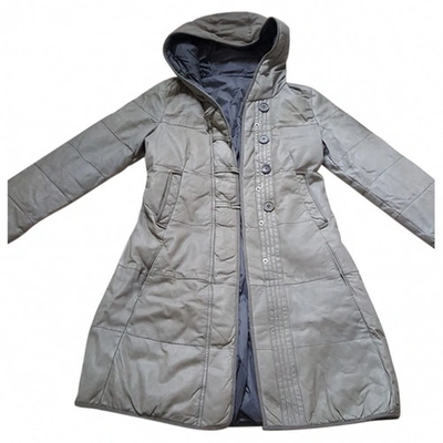 Pre-owned Brunello Cucinelli Leather Puffer In Grey