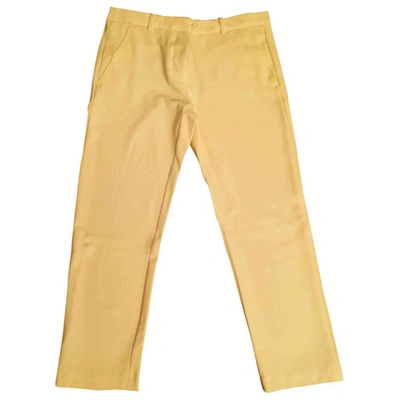 Pre-owned Pinko Slim Pants In Yellow