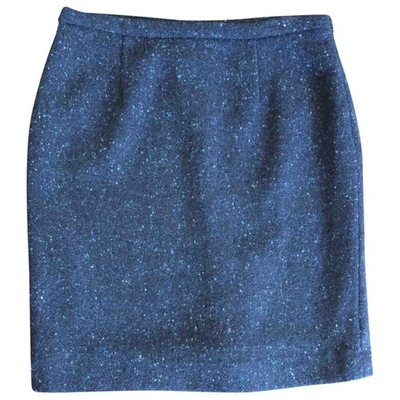 Pre-owned Moschino Cheap And Chic Wool Mini Skirt In Blue