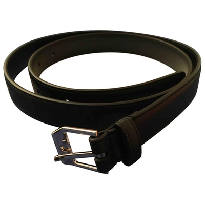 Pre-owned Saint Laurent Black Leather Belt