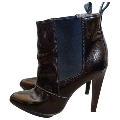 Pre-owned Marni Patent Leather Boots In Brown