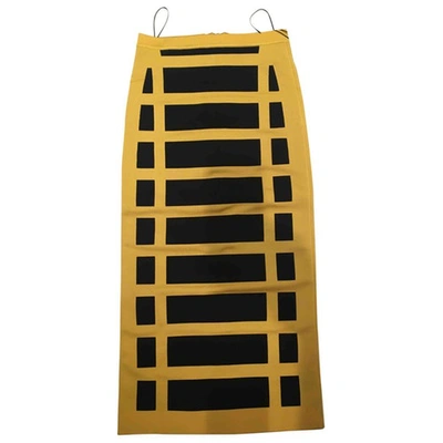 Pre-owned Balmain Mid-length Skirt In Yellow