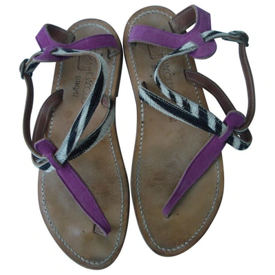 Pre-owned Kjacques Leather Sandal In Pink
