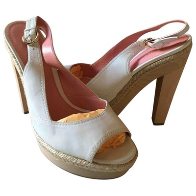 Pre-owned Sergio Rossi Leather Sandals In White