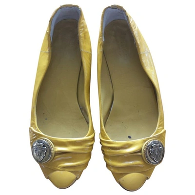 Pre-owned Gucci Princetown Leather Ballet Flats In Yellow