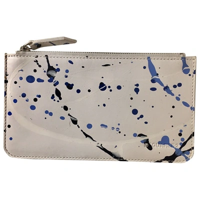 Pre-owned Dsquared2 Leather Clutch Bag In White