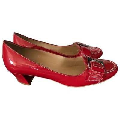 Pre-owned Tod's Patent Leather Heels In Red
